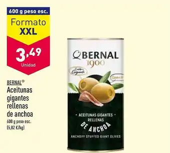 ALDI Bernal aceitunas gigantes rellenas de anchoa oferta