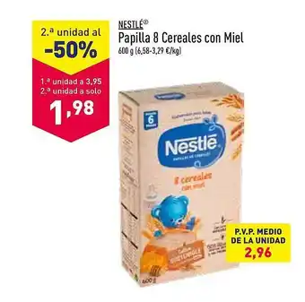 ALDI Nestlé papilla 8 cereales con miel oferta