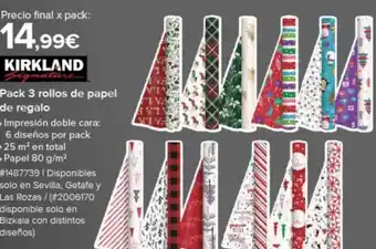 Costco Pack 3 rollos de papel de regalo oferta