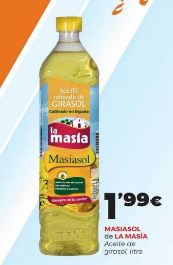 Supermercados Lupa Masiasol de la masía aceite de girasol oferta