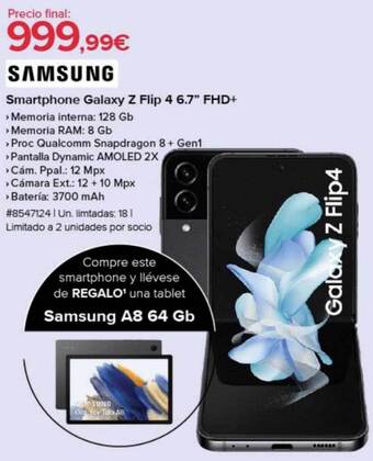 Costco Samsung smartphone galaxy z flip 4 6.7 oferta