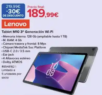 Costco Tablet m10 3a generación wi-fi lenovo oferta