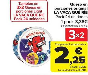 Carrefour Queso en porciones original la vaca que rie oferta