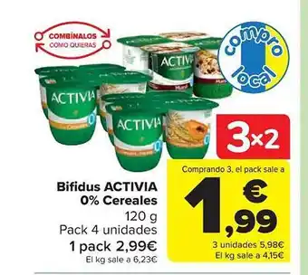 Carrefour Bifidus activia 0% cereales oferta