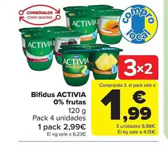 Carrefour Bifidus activia 0% frutas oferta