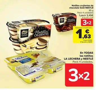 Carrefour Natillas crujientes de chocolate gold nestlé oferta