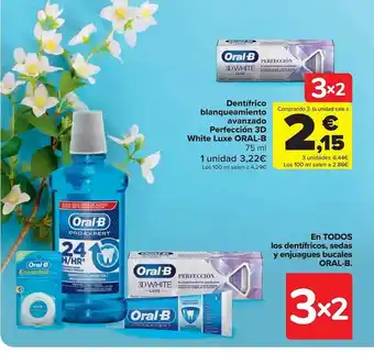 Carrefour Dentífrico blanqueamiento avanzado perfección 3d white luxe oral-b oferta