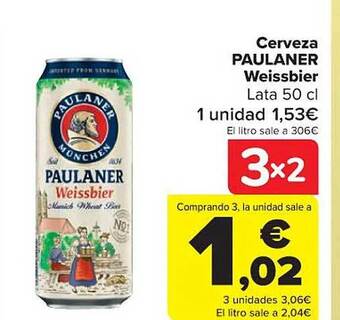 Carrefour Cerveza paulaner weissbier oferta