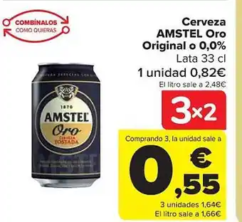 Carrefour Cerveza amstel oro original o 0.0% oferta