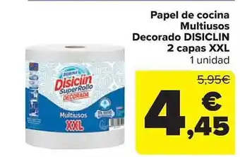 Carrefour Papel de cocina multiusos decorado disiclin 2 capas xxl oferta