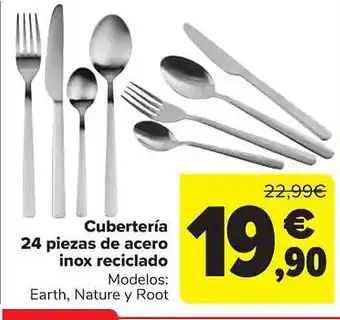 Carrefour Cubetería 24 piezas de acero inox reciclado oferta
