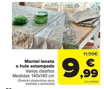 Carrefour Mantel loneta o hule estampado oferta