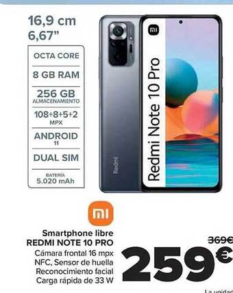 Carrefour Smartphone libre redmi note 10 pro oferta