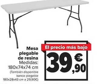 Carrefour Mesa plegable de resina oferta