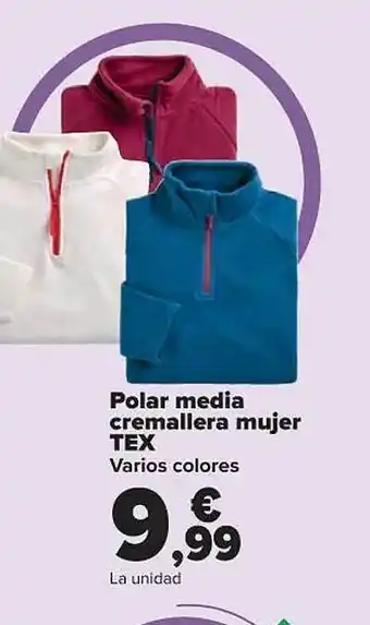 Carrefour Polar media cremallera mujer tex oferta