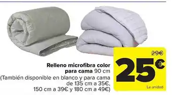 Carrefour Relleno microfibra color para cama oferta