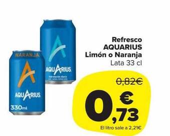Carrefour Market Refresco aquarius limón o naranja oferta