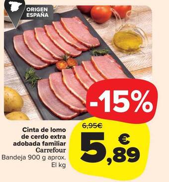 Carrefour Market Cinta de lomo de cerdo extra adobada familiar carrefour oferta