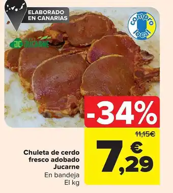 Carrefour Chuleta de cerdo fresco adobado jucarne oferta