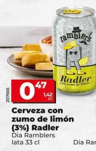 Dia Cerveza con zumo de limón (3%) radler dia ramblers oferta