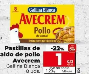 Dia Pastillas de caldo de pollo avecrem gallina blanca oferta
