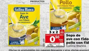 Dia Sopa de ave con fideos pollo con fideos gallina blanca oferta