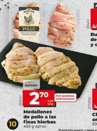 Maxi Dia Medallones de pollo a las finas hierbas oferta
