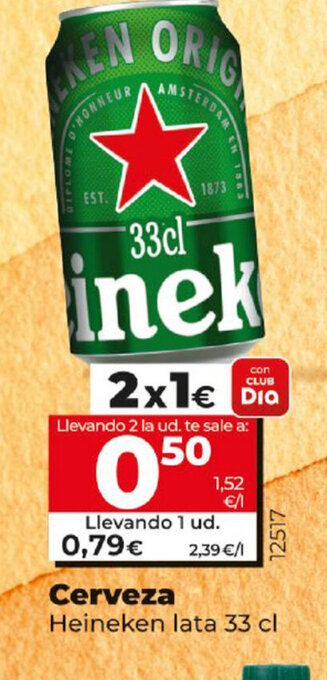 Maxi Dia Cerveza Heineken lata 33cl oferta