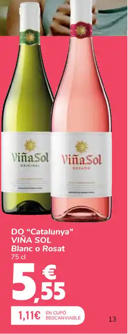 Carrefour Do "Catalunya" Viña Sol Blanc o Rosat 75 cl oferta