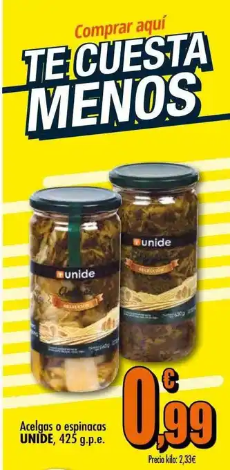 Unide Supermercados Acelgas o espinacas unide oferta