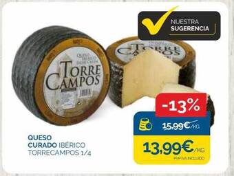 Supermercados La Despensa Queso curado ibérico torrecampos 1-4 oferta