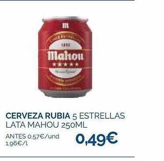 Supermercados La Despensa Cerveza rubia 5 estrellas lata mahou oferta