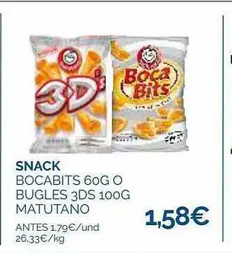 Supermercados La Despensa Snack bocabits o bugles 3ds matutano oferta