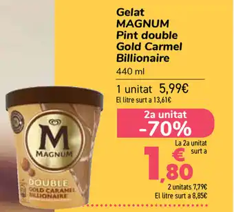 Carrefour Gelat Magnum Pint double Gold Carmel Billionaire 440ml oferta