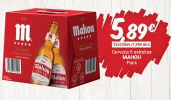 Supermercados Plaza Cerveza 5 Estrellas Mahou oferta
