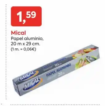 Suma Supermercados Mical Papel Aluminio 20m x 29cm oferta
