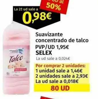 Maskom Supermercados Suavizante concentrado de talco selex oferta