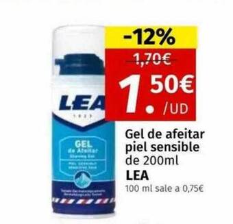 Maskom Supermercados Gel de afeitar piel sensible lea oferta