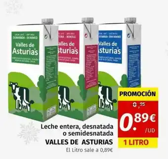 Maskom Supermercados Leche entera, desnatada o semidesnatada valles de asturias oferta