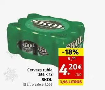 Maskom Supermercados Cerveza rubia lata skol oferta