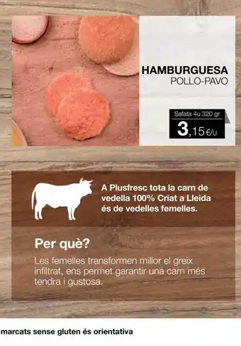 Plusfresc Hamburguesa pollo-pavo oferta