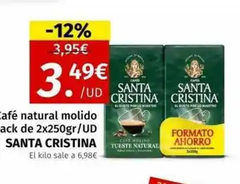 Maskom Supermercados Café natural molido pack de 2 santa cristina oferta