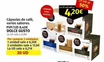 Maskom Supermercados Cápsulas de café varios sabores dolce gusto oferta