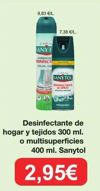 Spar La Palma Desinfectante de hogar y tejidos o multisuperficies sanytol oferta