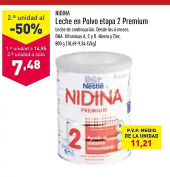 ALDI Leche en Polvo Etapa 2 Premium oferta