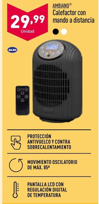 ALDI Calefactor con Mando a Distancia oferta