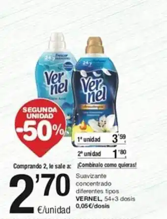 SPAR Segunda unidad -50% suavizante concentrado diferentes tipos vernel oferta