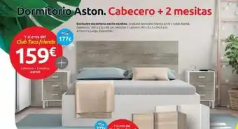 Tuco Dormitorio aston. cabecero + 2 mesitas exclusivo dormitorio estilo nórdice. acabado laminado blanco artik y roble alaska. ca oferta