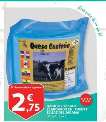 Alcampo Queso Costeño Albe Elaborado En: El Saz Del Jarama oferta