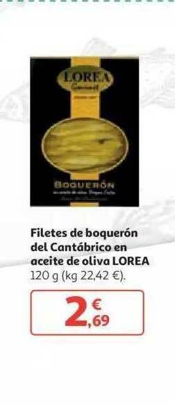 Alcampo Filetes De Boquerón Del Cantábrico En Aceite De Oliva Lorea 120g oferta